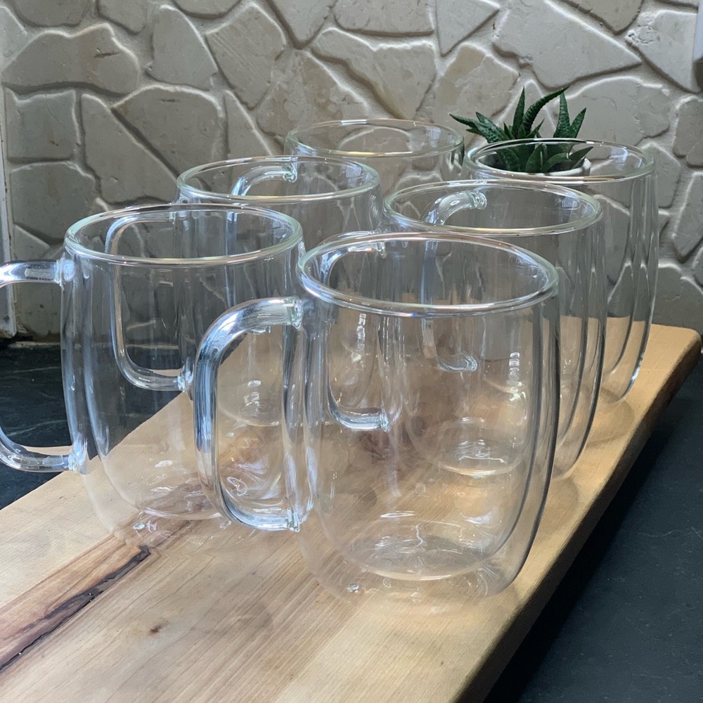 DOUBLE WALL BOROSILICATE MUGS | Set of 6